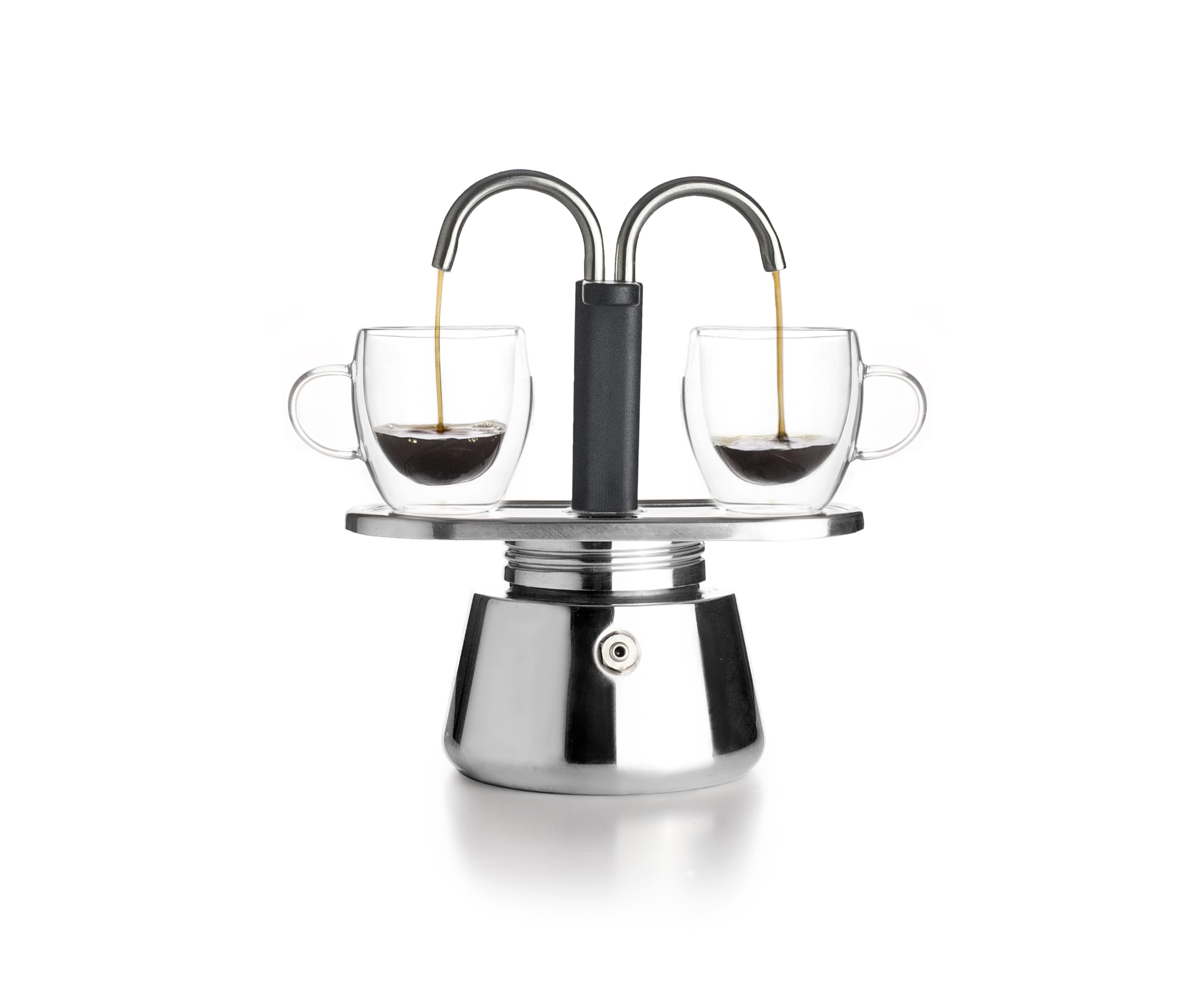 IBILI - Cafetière mini express, 2 tasses, 2 x 45 ml, acier inoxydable, convient pour induction, Gris