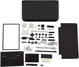 Full Housing Case, 3DS XL Replacement Housing, 3DS XL Shell Replacement, Cover Shell Repair Parts, Full Set Replacement Case Kit for Nintendo 3DS XL Replacement Parts (Black)