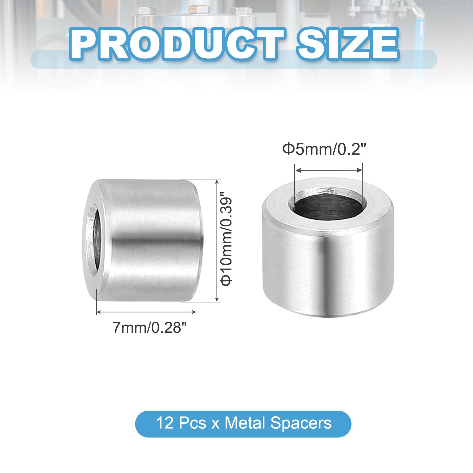 PATIKIL 12 Pcs Stainless Steel Spacers - Image 2