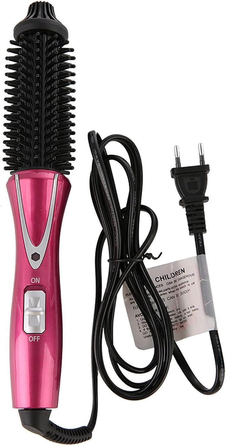 Rizador Eléctrico, Plancha de Pelo Plegable de 30 W con Cerámica Turmalina PTC, Cable Giratorio de 360°, Dientes Sin Plancha (Rojo Vino, Compacto y Portátil)