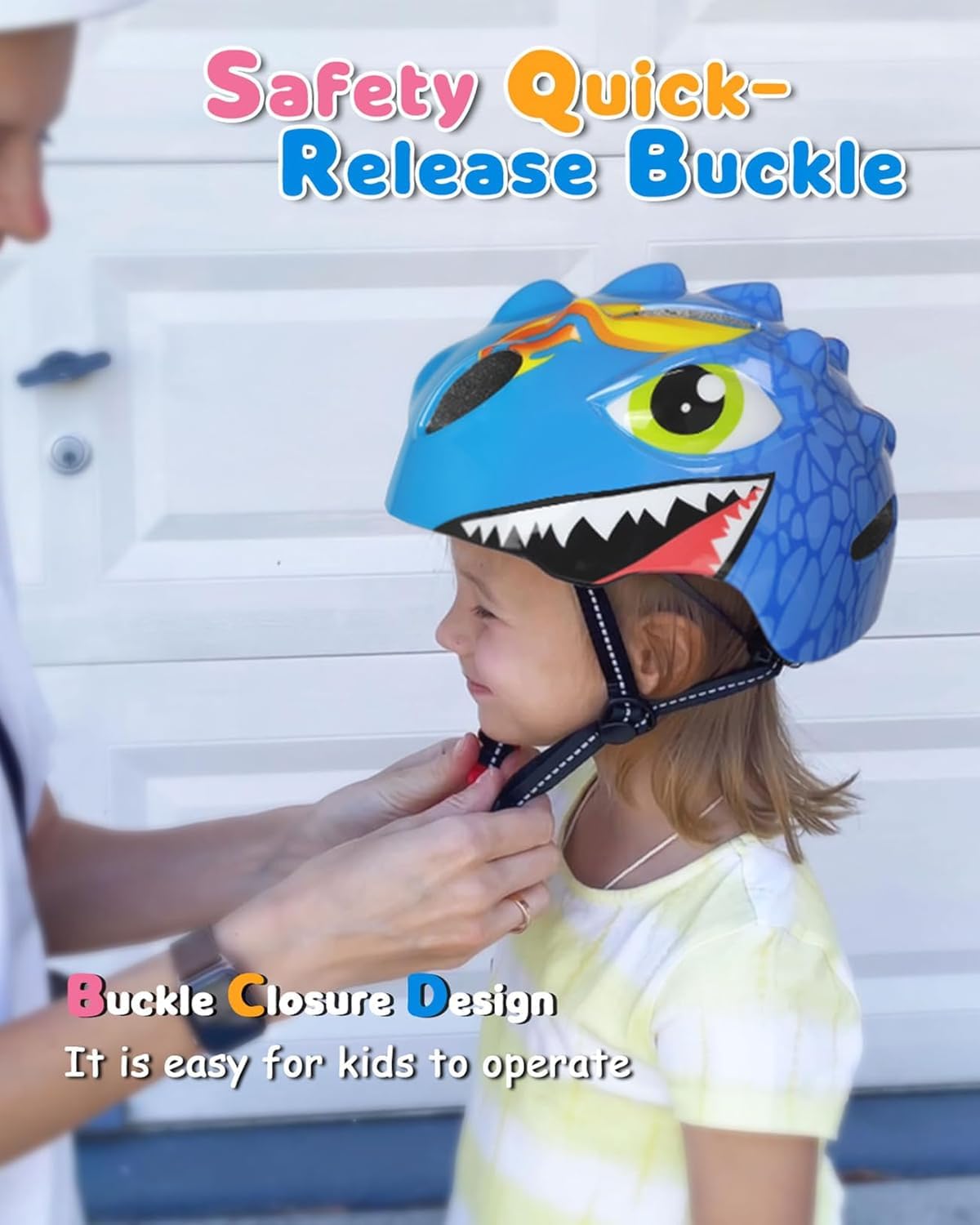 Kinder Fahrradhelm mit LED Licht | Niedliche 3D Dinosaurier Sicherheit Helm für Mädchen, Jungen 3-8 Jahre | Verstellbarer Atmungsaktive Kinderhelm für Fahrrad, Skateboard, Scooter, Skaten