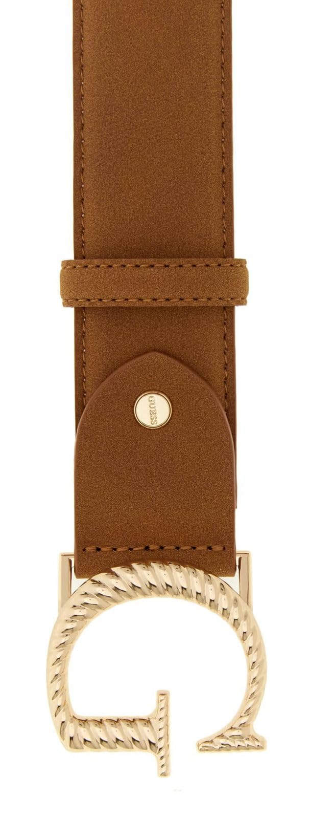 GUESS Regulowany pasek do spodni H.35 W105 koniakowy brązowy cięty na wymiar