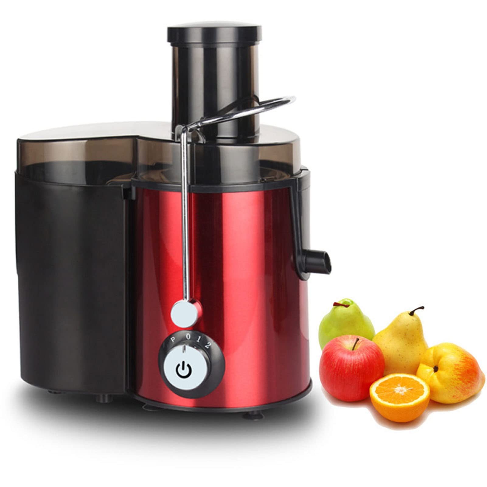 MIIKHI Slow Masticating Juicer Extractor Wide Mouth Cold Press Juicing Machine Dual Speed Fresh Vegetable and Fruit Juicer Extractor Stainless Steel Anti-Oxidation High Juice Yield (Color, Red