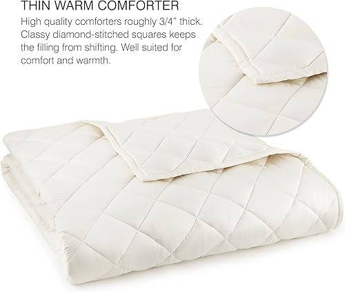 Miniatura 2 de Whisper Organics, Bedding - Manta de edredón pesada y fina, tamaño individual, 100% algodón orgánico certificado GOTS, 300 hilos, peso pesado de 600