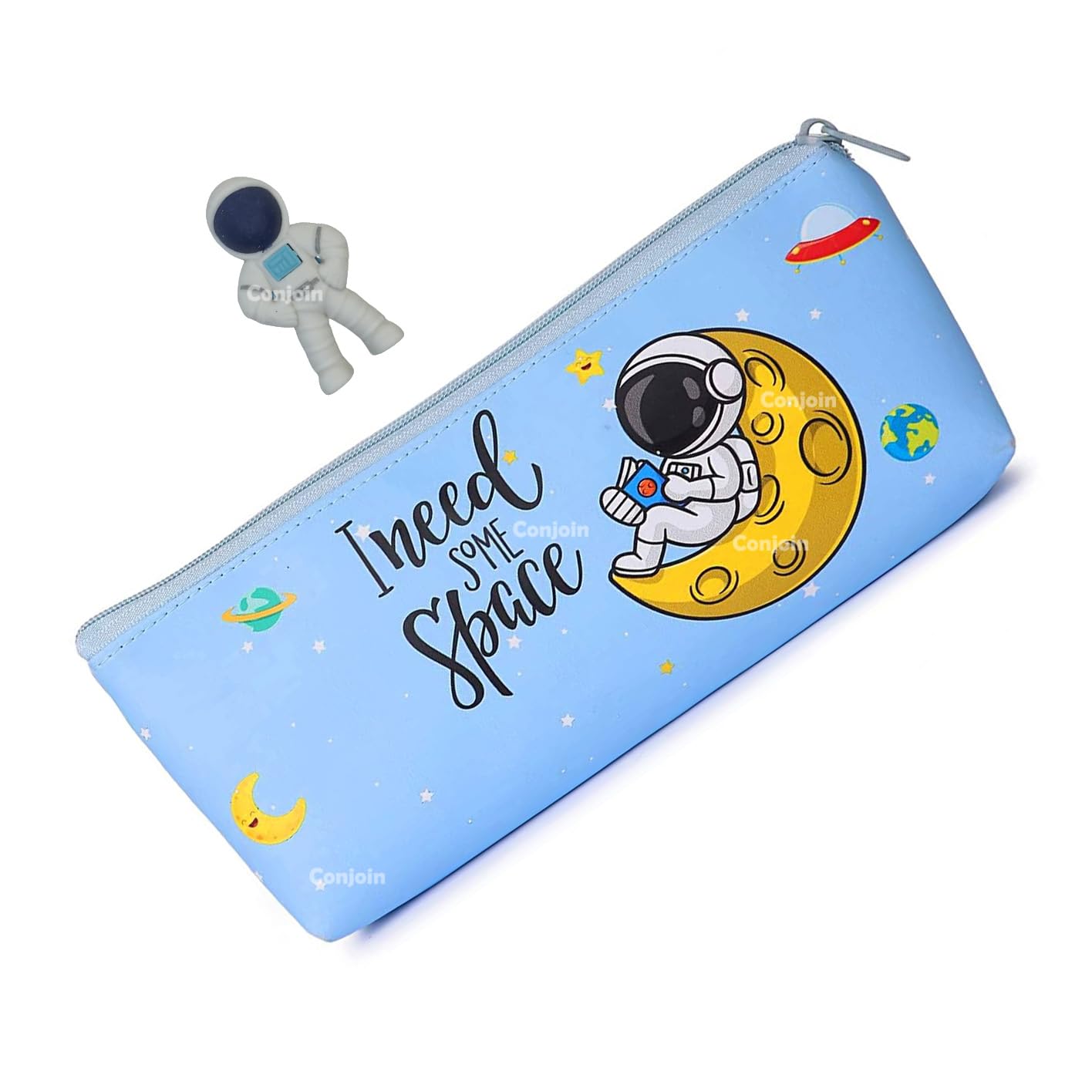 Conjoin Polyester Space Printed Zipper Closer Pencil Case Coin Pouch With Eraser Stationery For School Travel Pouch,Soft Canvas Pouch,Cosmetic Bag Lovers,Girls & Kids (Pack Of 1)-Multicolor (B0C9QR6DG3) Amazon Price History, Amazon Price Tracker