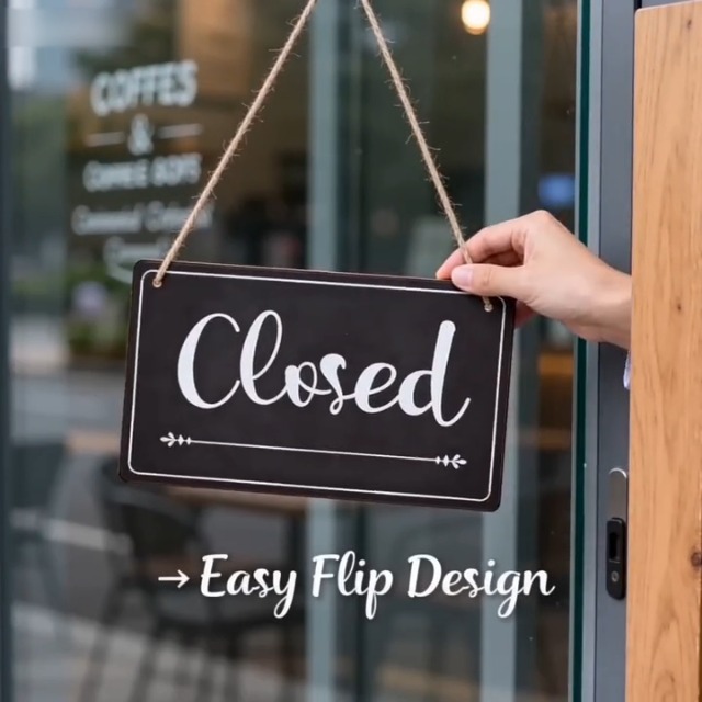 Amazon.com : Open Closed ign for Business, 12x8 PVC Plastic Double