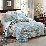 AKALNNB Juego de edredón Queen con cortinas a juego, tres piezas