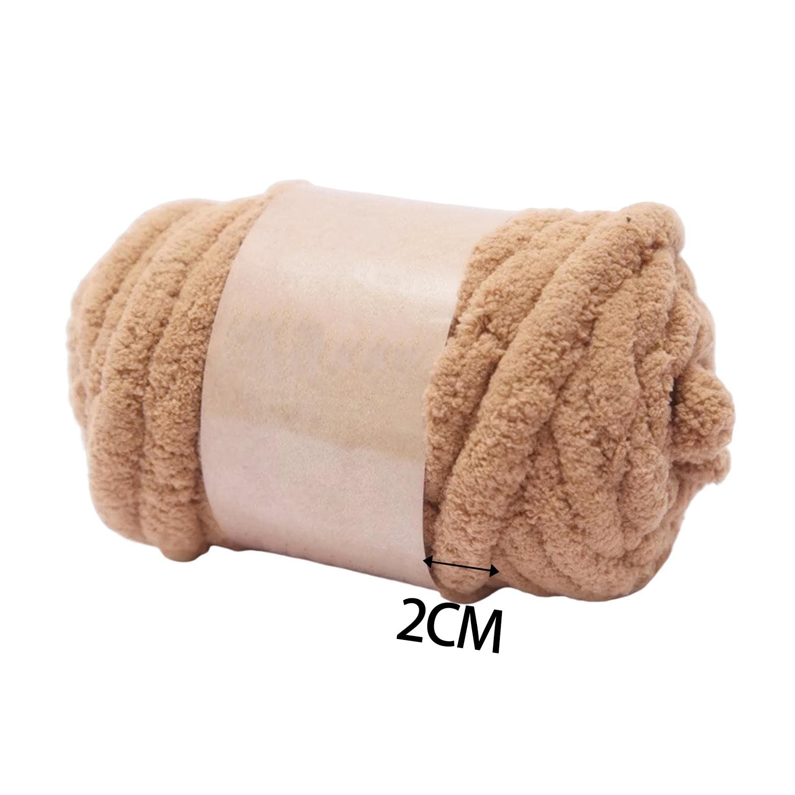 LOVIVER Chunky Wool Yarn Jumbo Yarn for Knitted Blanket Sweater, Pet Bed - Khaki, 0.79 inches - Image 2