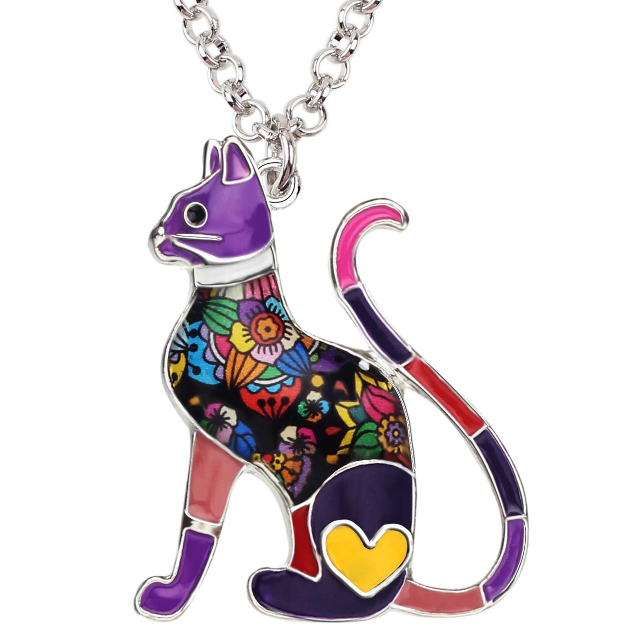 Collana Con Ciondolo Gatto In Acciaio Inossidabile Placcato Oro 18k - Gioiello Moda Per Donne E Ragazze - DUOWEI