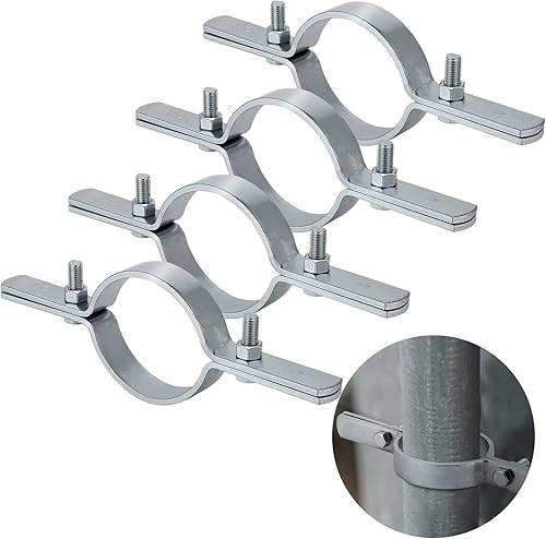 4 abrazaderas verticales de tubo de 4 pulgadas, soportes de tubo rígido de acero galvanizado para fijación de conductos de cobre, hierro, Cpvc, Pex