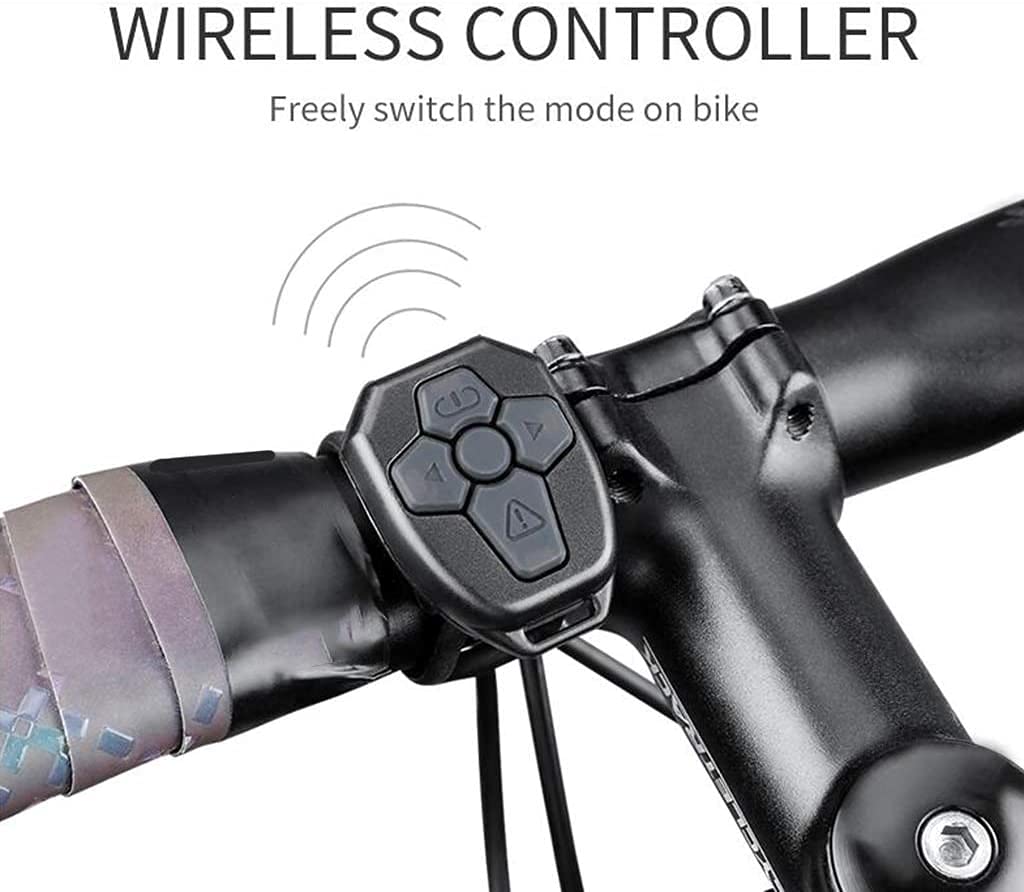 Bici Indicatori di Direzione con Telecomando Senza Fili - WASAGA Smart Luce Posteriore della Bicicletta Fanale Posteriore con Freno di Rilevamento per il Ciclismo e 6 Modalità di Luce Spia