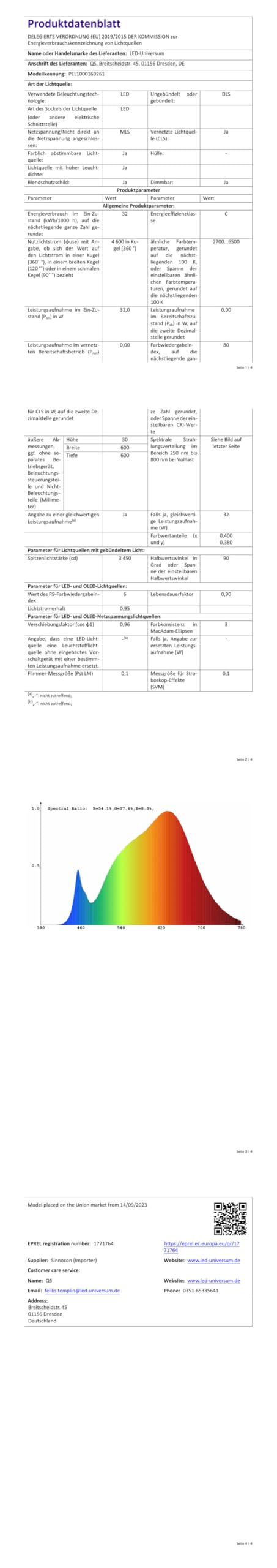 LED Deckenleuchte rundes Panel 60 cm, RGB+CCT 2700–6500 K, 32 W, bis 4600 lm, dimmbar, Deckenlampe mit Fernbedienung & App, höhenverstellbare Pendelleuchte, kompatibel mit Alexa/Google