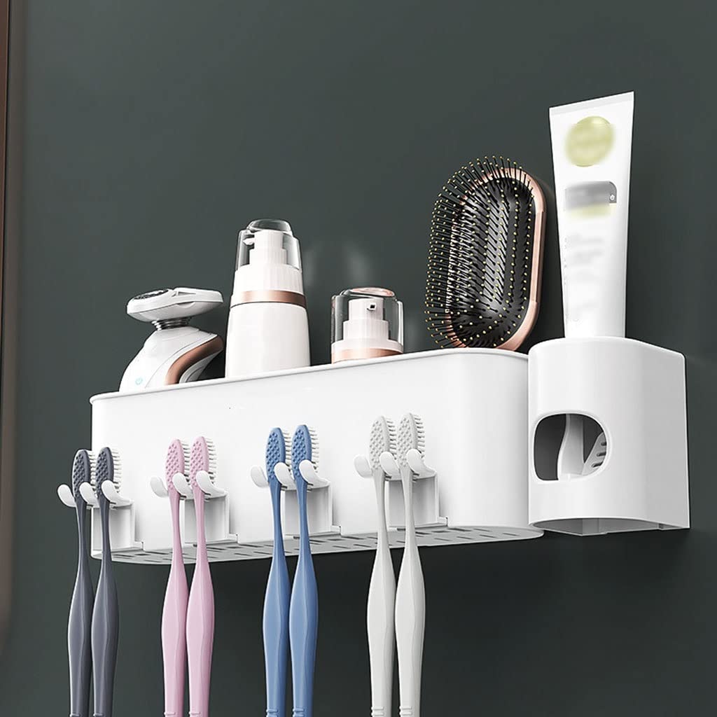 Estante para Cepillos de Dientes 2 Pezzi Porta dello spazzolino da Denti a Monte del Bagno con Bombetta for la spazzolatura della Tazza di spazzolatura del dentifricio Kit di spremitura(E)