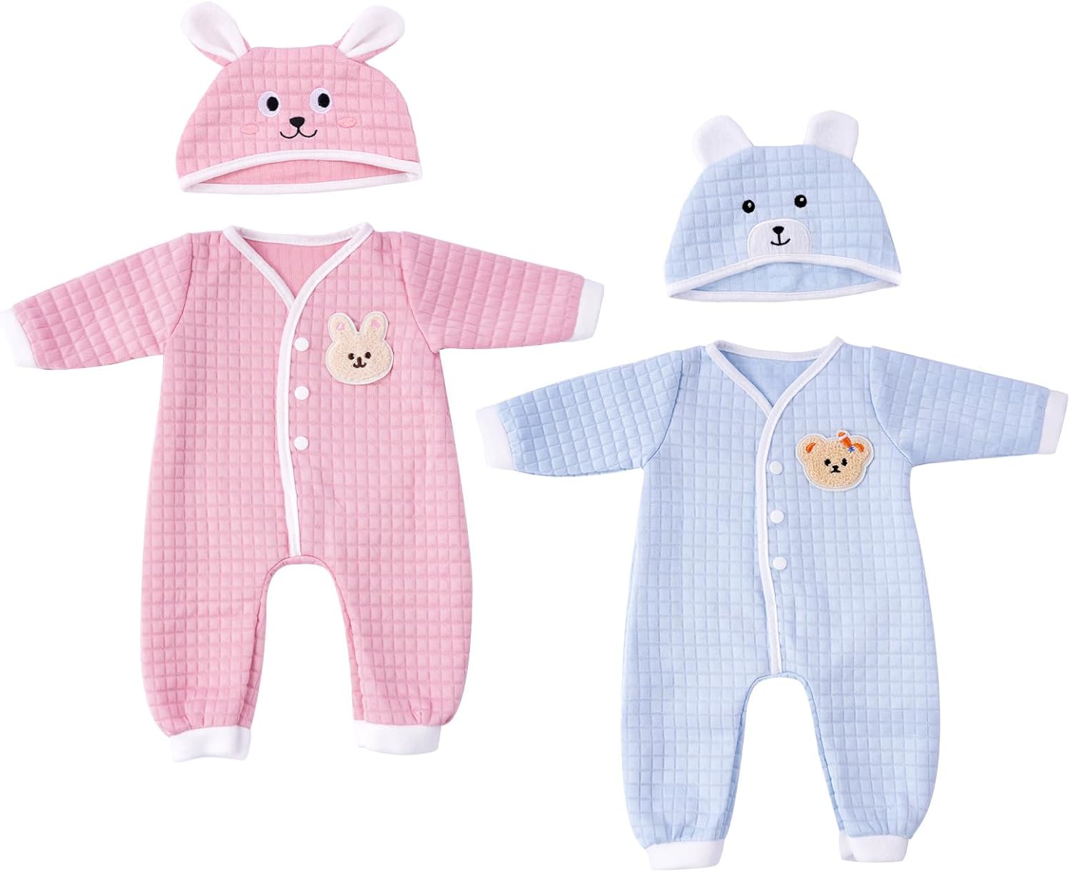 Babeside 4 Pcs Reborn Baby Doll Clothes Set – Soft & Washable Doll Clothes for 17-22 Inch Dolls, Perfect Reborn Babydoll Accessories for Kids, Gift-Ready Outfit Set