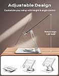 Zewwen 360° Flexible Rotating Laptop Stand for Desk, Ergonomic Adjustable Laptop Riser Holder with Dual-bar Support, Portable Computer Stand for MacBook Air Pro, Dell XPS, HP (10-16")