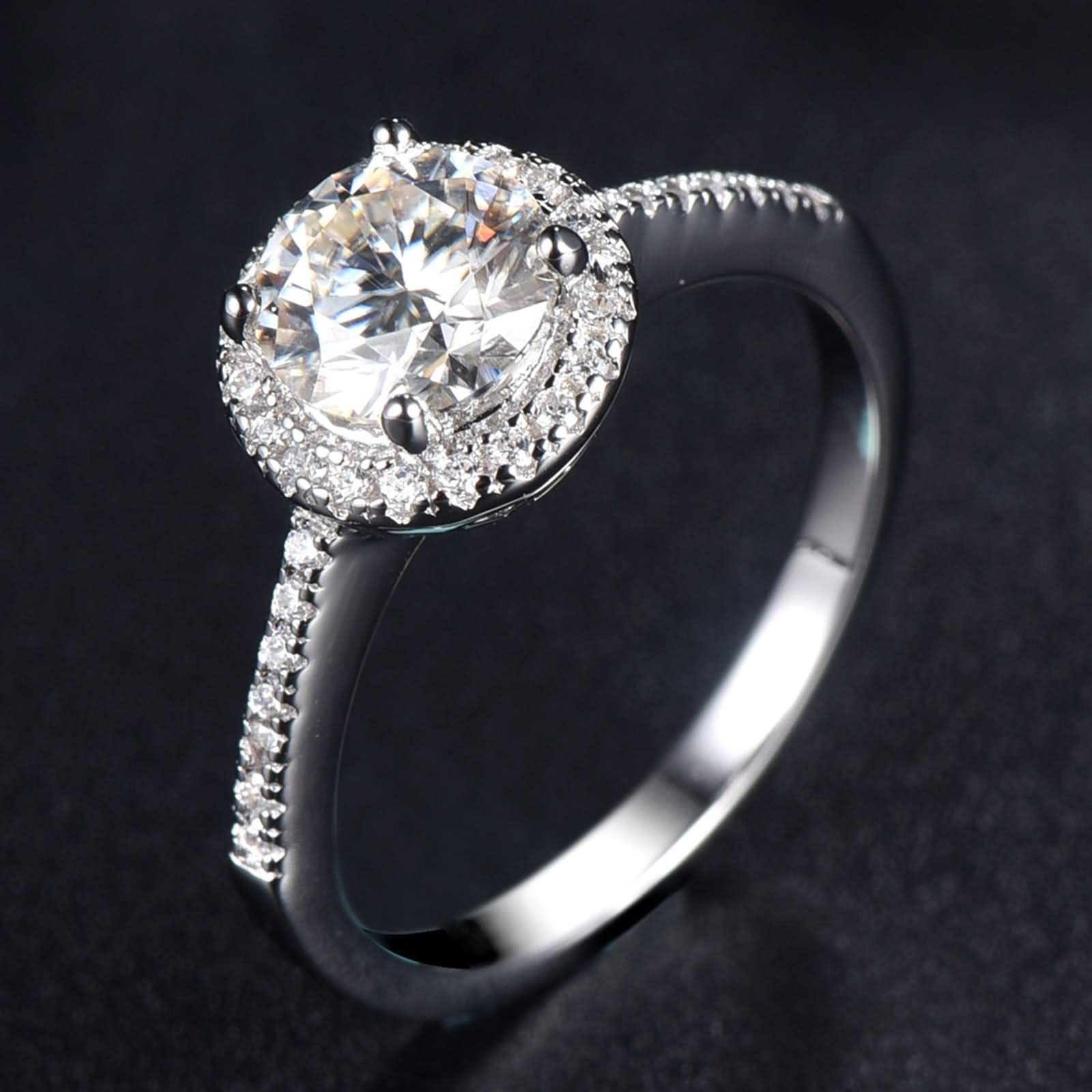 Eheringe aus Sterlingsilber, Muttergeschenke für Frauen, rundes Sterlingsilber mit Zirkonia zum Valentinstag