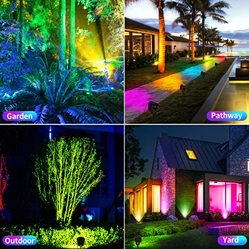 S Sunsbell Spot Lights Outdoor, 2Pcs 10 W Rgbw Lawn Flood Light Stake, Ip65 Waterproof Outdoor Spotlights For Yard, App Control Color Changing Smart Home Lighting, 90-245 V Rgb Lights Holiday Lights #TOP4