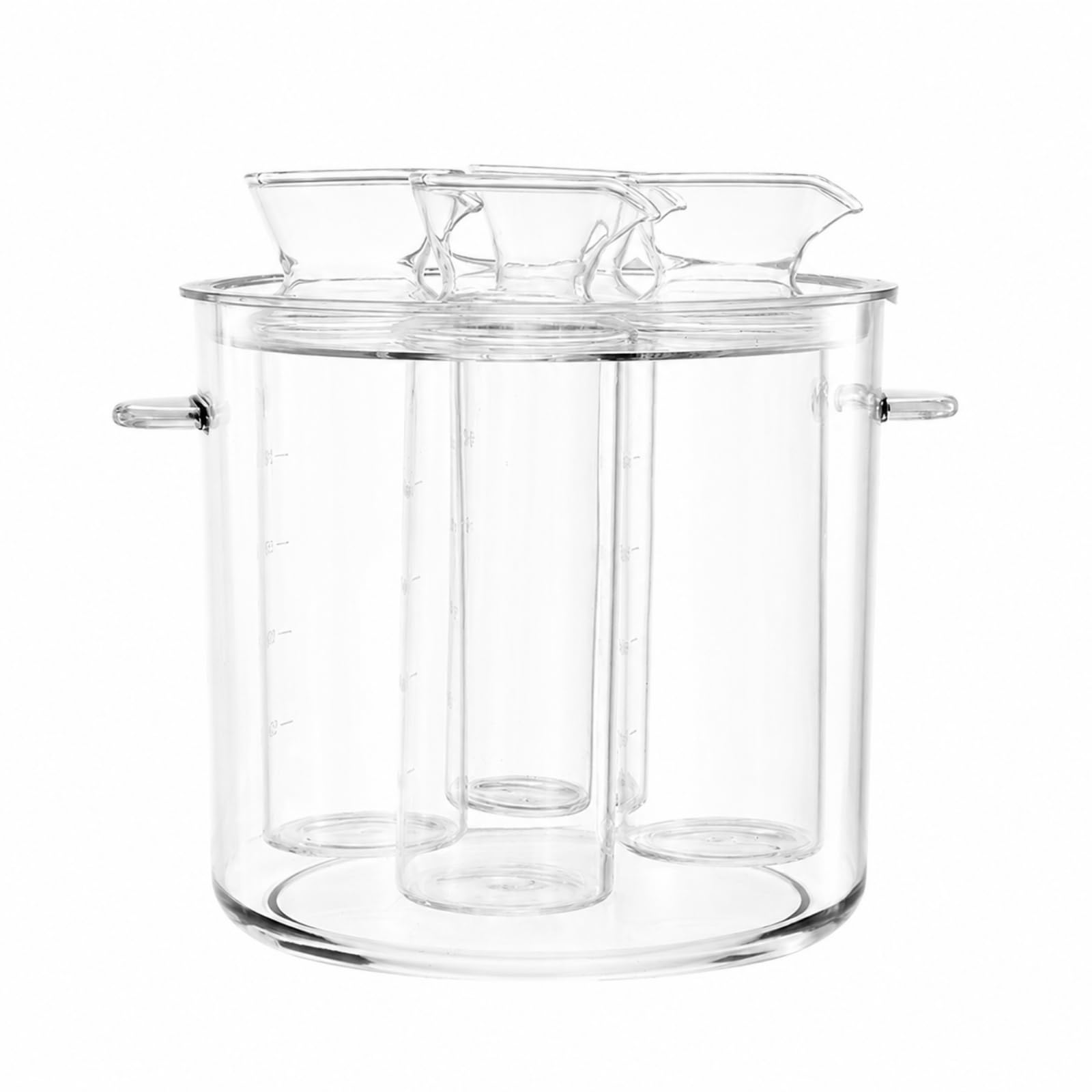 4 Stück durchsichtiger Eiskübel mit Ausgießgefäßen leicht zu reinigen Eiskübel mit Griffen sturdy Eisbehälter für Empfänge, 200ML