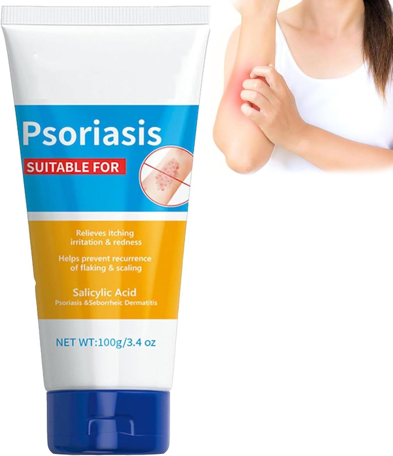 100g Psoriasis Cream,Seborrheic Dermatitis Cream,PsoriasisCream for Skin,Quickly Relieves Itching for Psoriasis, Dermatitis, Rash, Anti-Itch, Redness, Flaking, Scaling, Inhibit fungal infection - Amazon product rated Grade B