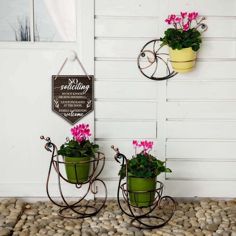 Holzschild „Do Not Knock Or Ring“ – 24,9x30 Cm, Für Haustür, Garten, Veranda, Vintage Stil