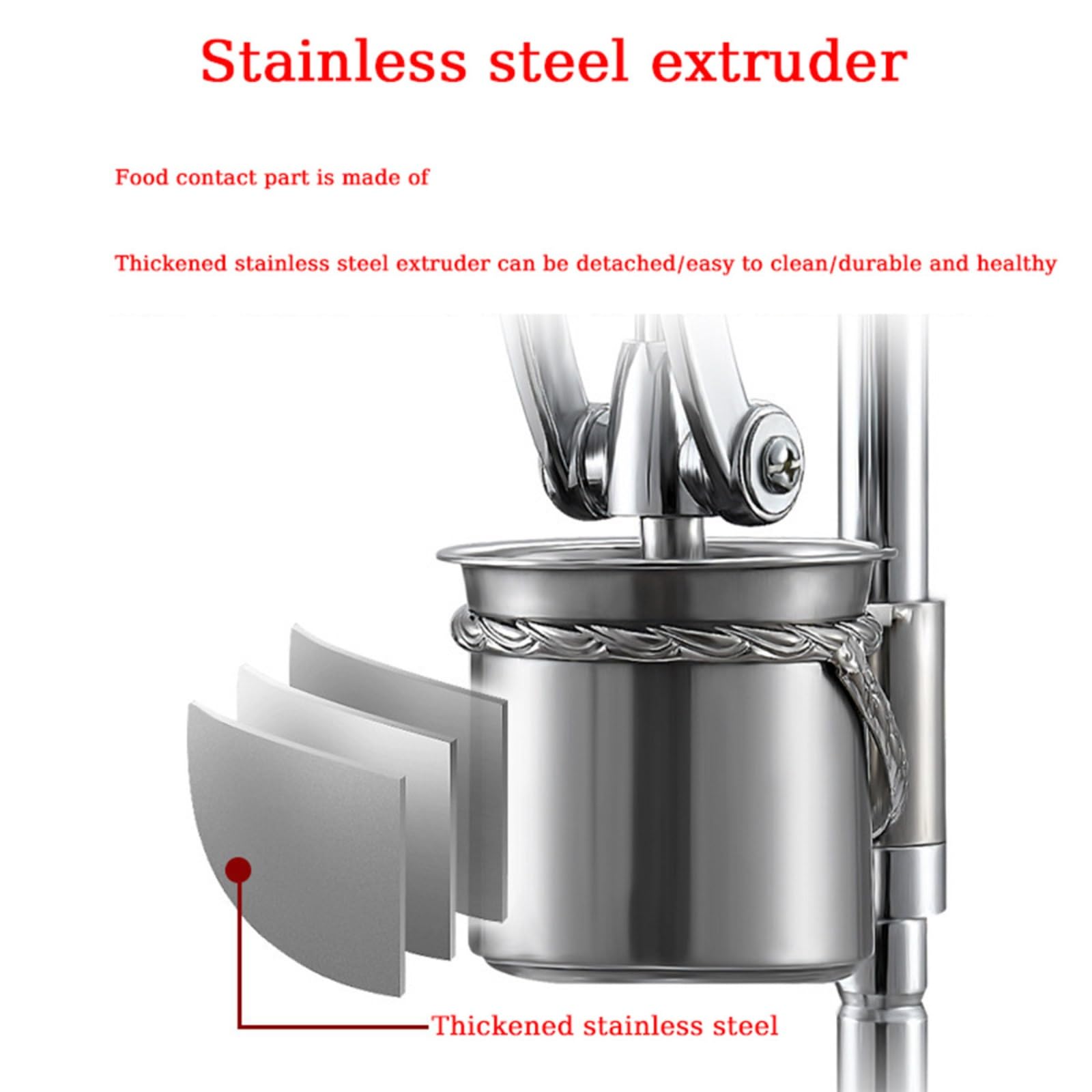 Presse for frittierte Kartoffelstreifen, manuelle 30-cm-Pommes-Frites-Kartoffelpresse for lange Chips, Presse for frittierte Kartoffelstreifen mit 16 Löchern, vertikale Kartoffelchips-Pressmaschine mi