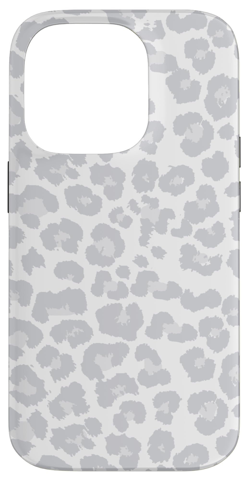 White Gray Cheetah Leopard Print Animal Skin Cute Trendy Case for iPhone 14 Pro