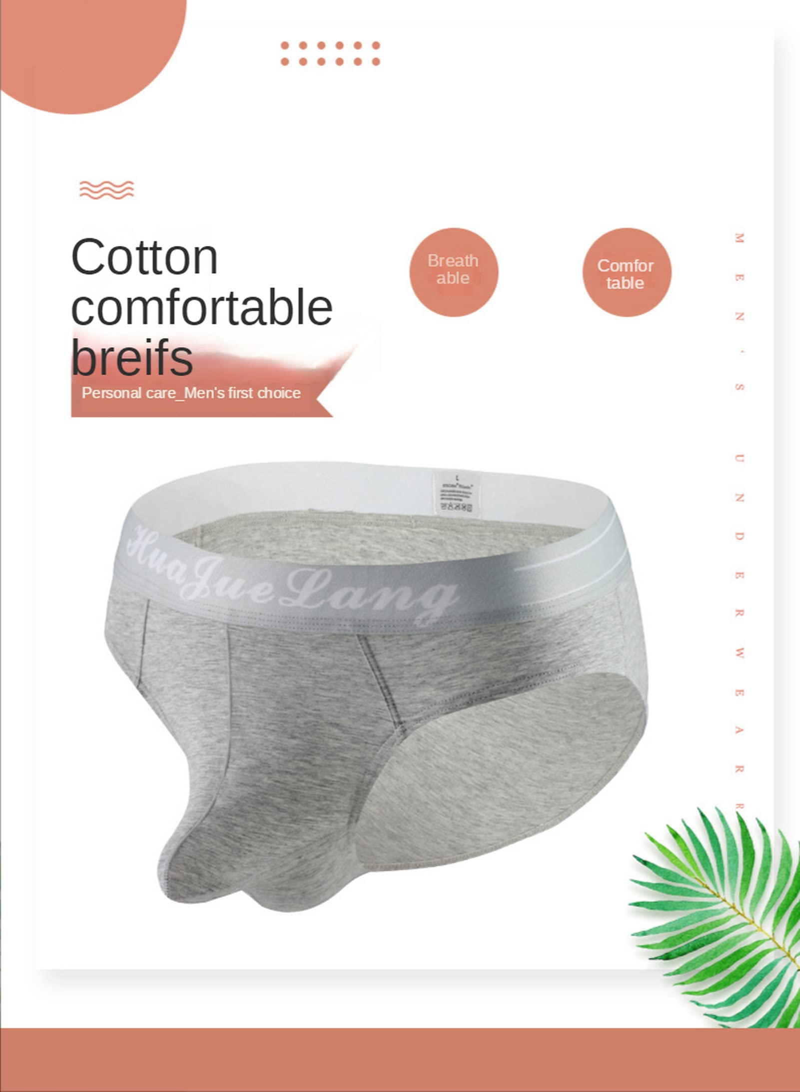 Faringoto Tanga masculina Ropa interior algodón Active Stretch Tangas, 6 colores, M
