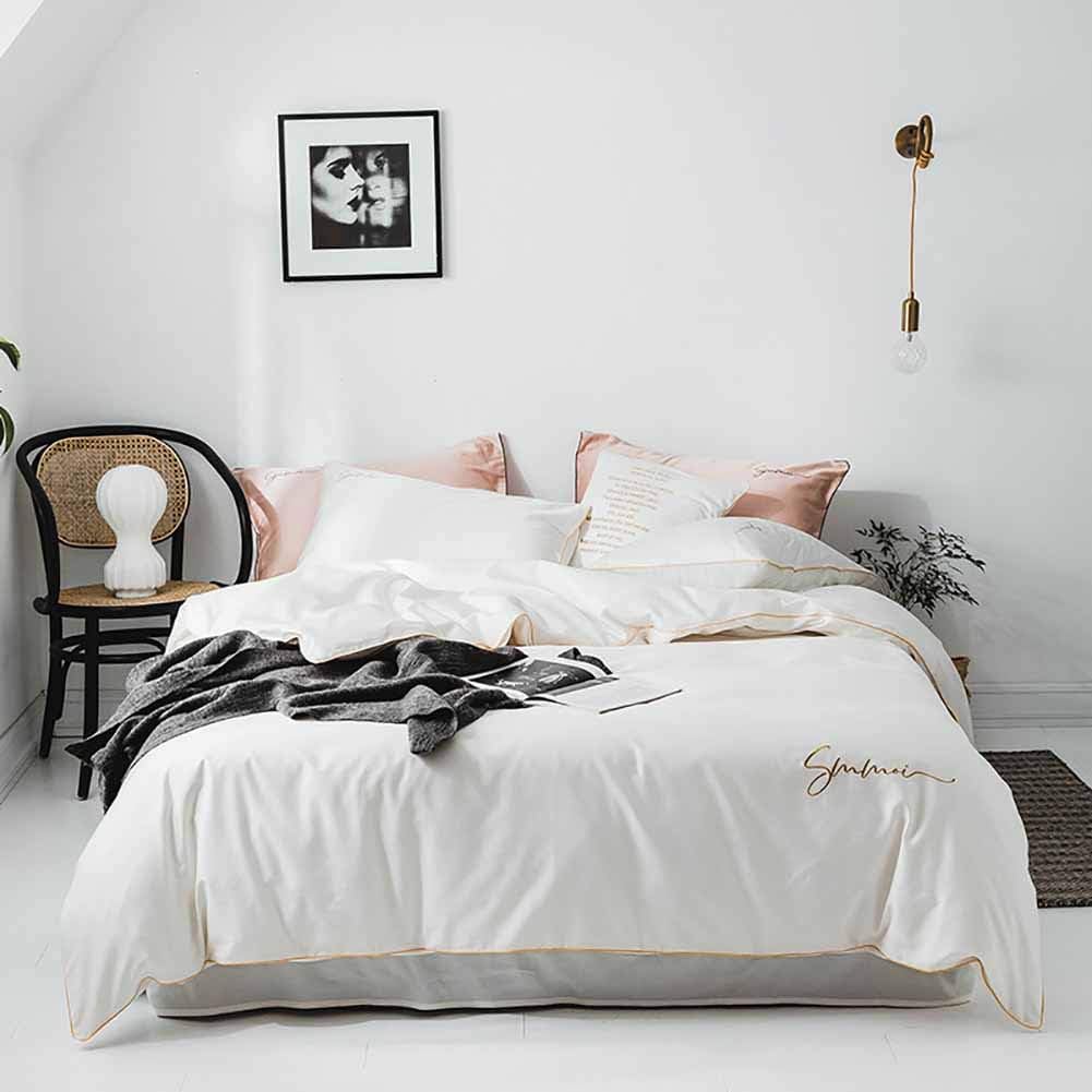 4 Sets of Bedding Washed Cotton to Keep Warm Anti-Wrinkle Anti-Allergic European-Style Bedding (Multiple Colors) D 1.5M (D 1.8M)