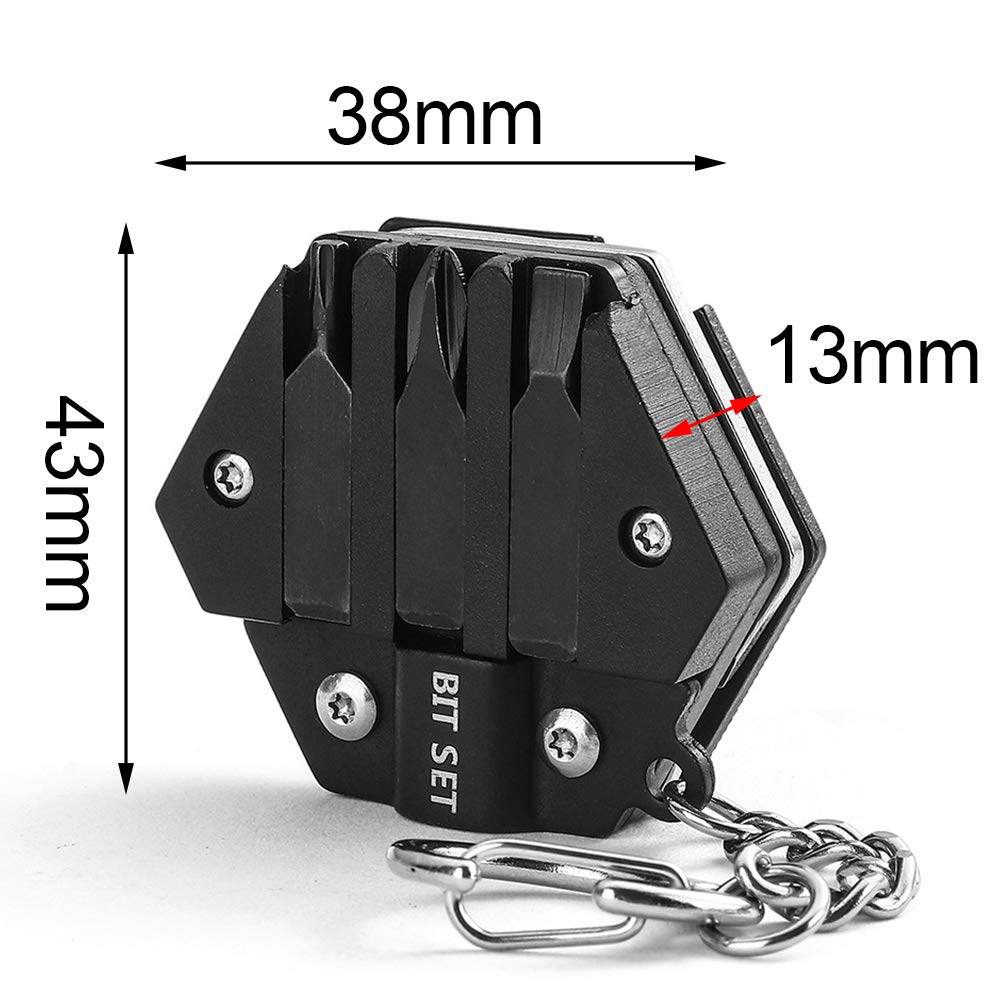 Porte-clés tournevis multifonctionnel - ZVD - Mini outils avec lumière LED ouvre-bouteille - Bricolage