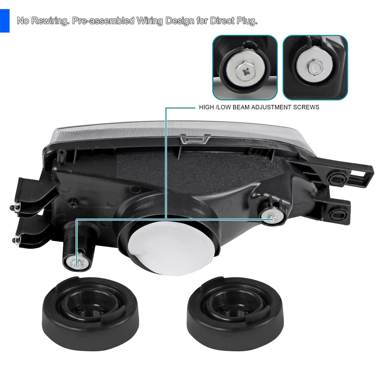 Amazon | SPEC-D TUNING ブラック JDM スタイル ヘッドライト ランプ