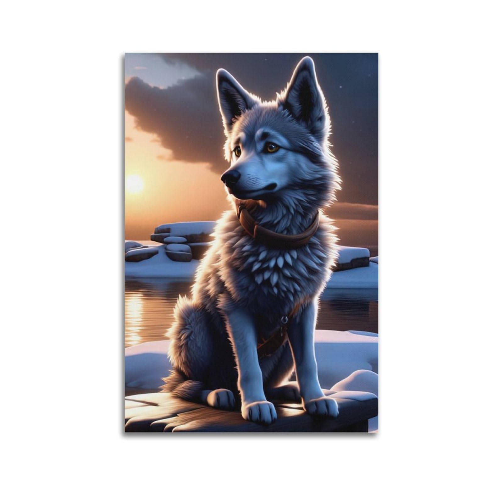 WZKTCL Animal Poster Cute Coyote Poster Decorative Painting Canvas Wall Posters And Art Picture Print Modern Family Bedroom Decor Posters 24x36inch(60x90cm)