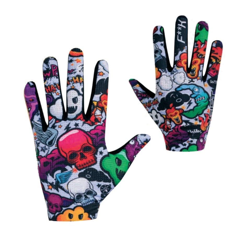 Gants vélo VTT long tactiles Gist Faster Deco Monstres XL sans velcro