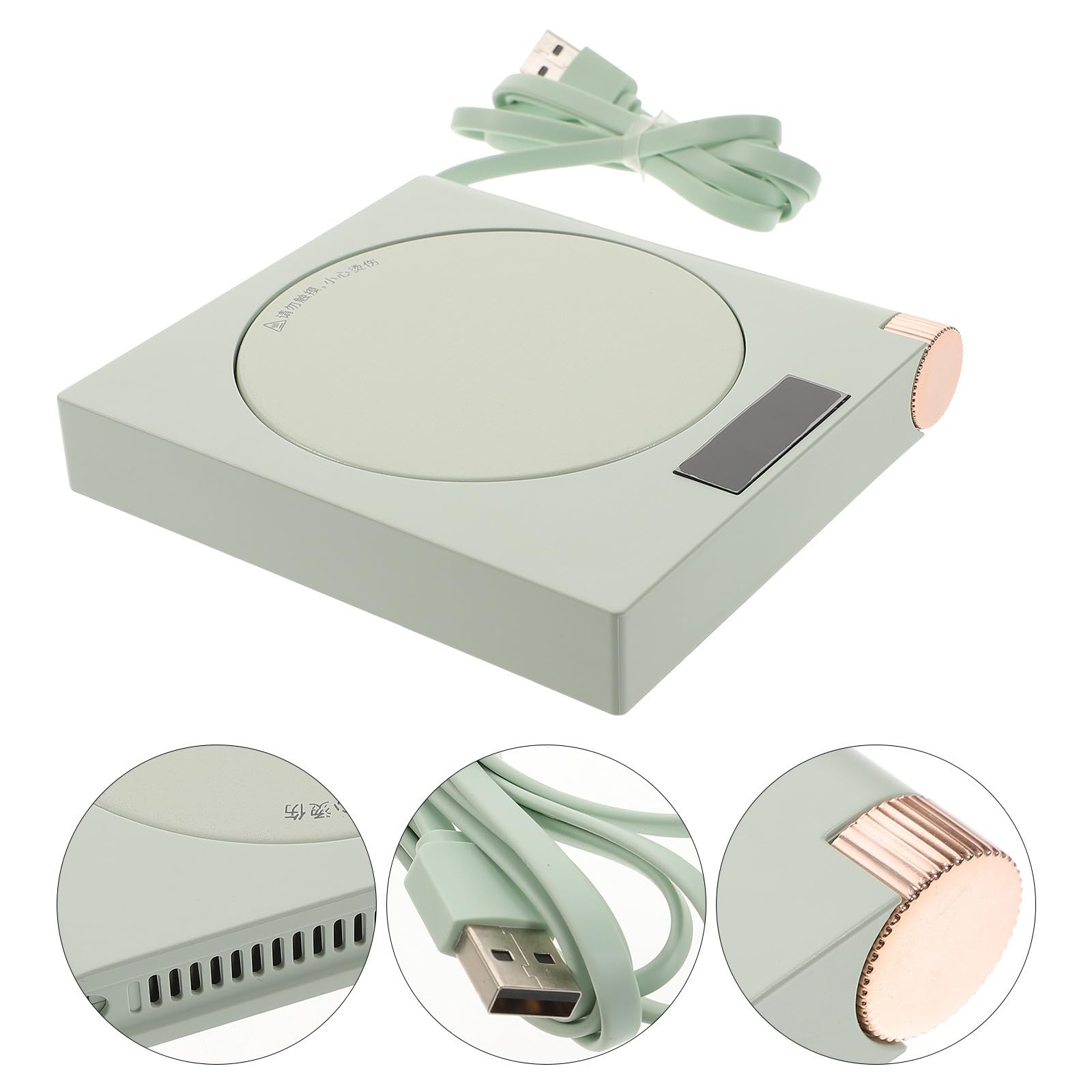 Scalda Tazzine Elettrico USB 20w Controllo Intelligente Temperatura Fissa e Spegnimento Automatico, in Plastico e Metallo, per Casa e Ufficio