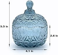 Vista 66 de Colorful Crystal Glass Candy Snack Barrel Storage Jar Embossed Luxury Cookie Buffet Canister With Lids Jewelry Box Jar Biscuit Containers