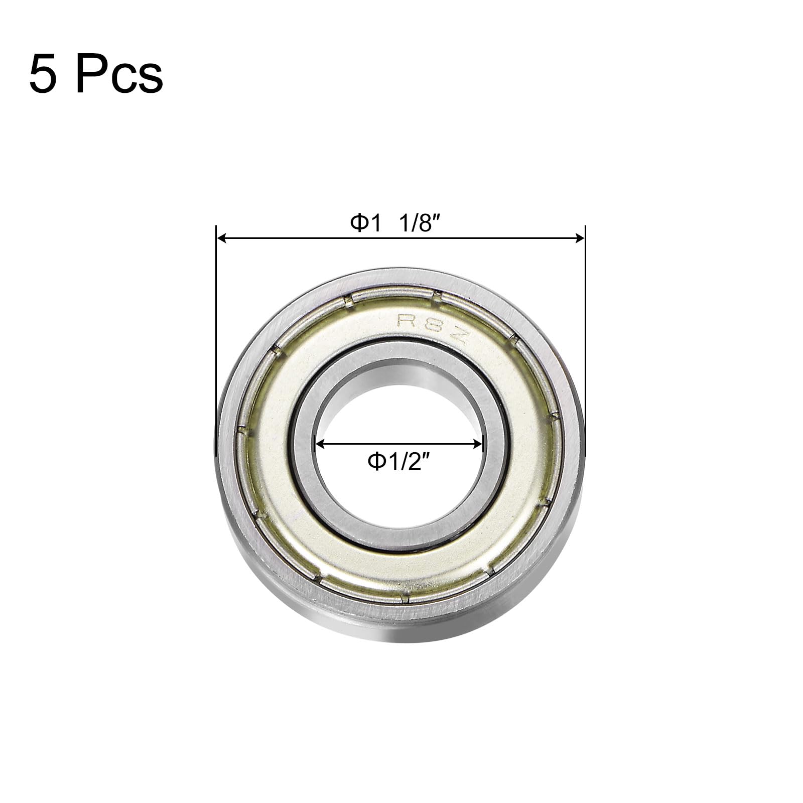 Rodamientos R8ZZ (5 Unidades) - 12.7x29x7.87mm, Doble Sellado, Acero