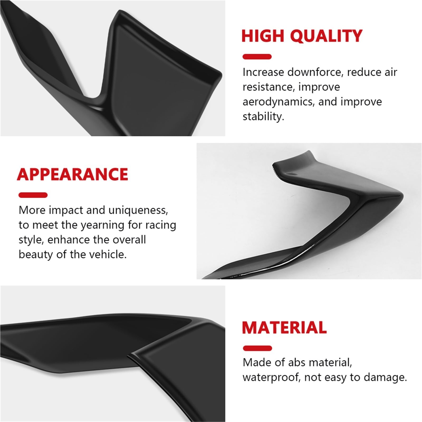 Front Bumper Splitter dachowy Pasuje do YZFR3 2025 2024 YZFR25 YZF R3 R25 2019-2024 Spoilery przednie Winglet Skrzydło aerodynamiczne