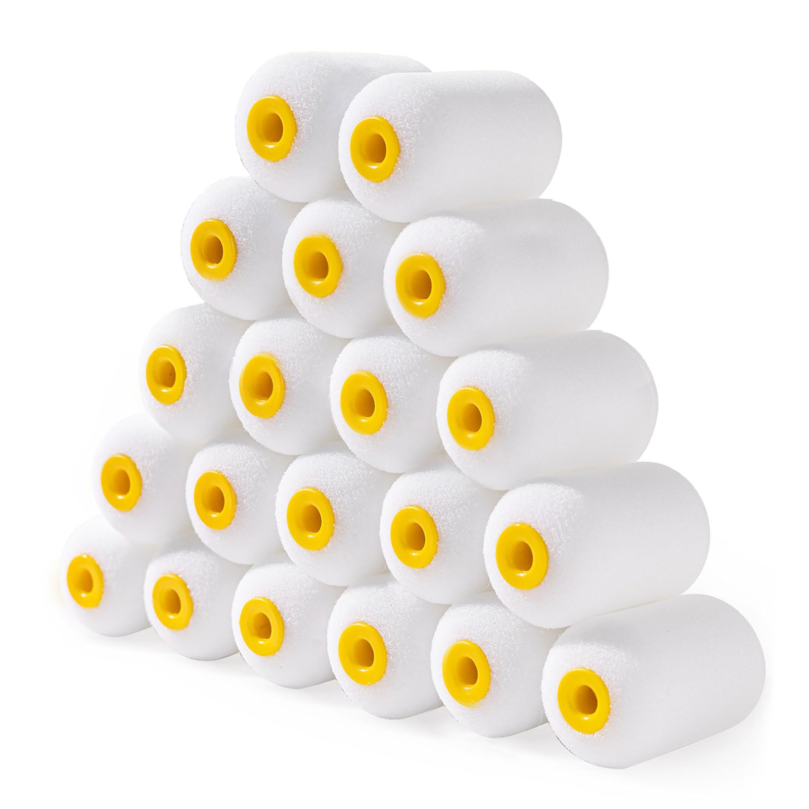 Mister Rui Foam Paint Roller, 20 Pack 2 Inch Foam Rollers, Small Foam Paint Roller Refills, Mini Paint Rollers 2 Iinch, Mini Rollers for Painting Small and Hard to Reach Spaces