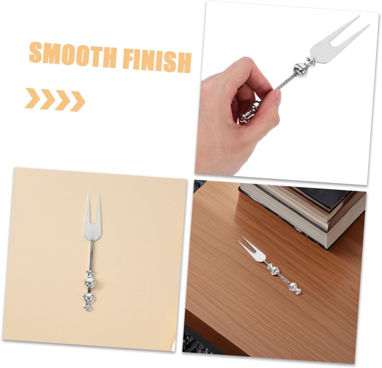 3pcs Stainless Steel Mini Fruit Forks for Desserts and Fruits