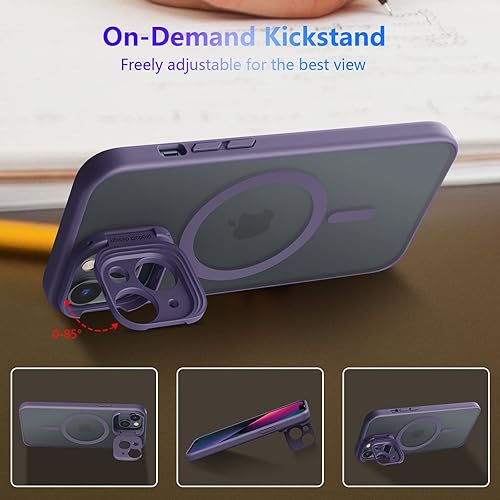 Miniatura 5 de UCASONG Funda magnética para iPhone 13 con soporte de protector de cámara, probada contra caídas de grado militar compatible con MagSafe Funda