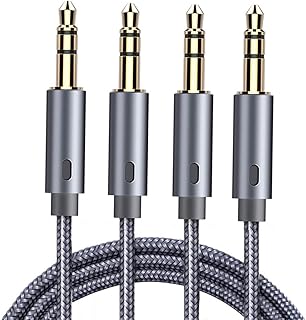 AUX Cable, Goalfish 3.5mm Male to Male Auxiliary Audio Cable [4ft/2Pack,Hi-Fi Sound] Nylon Braided AUX Cord for Car/Home Stereos, iPhone iPod iPad, Headphone, Smartphone, Tablet, Speaker, Echo & More