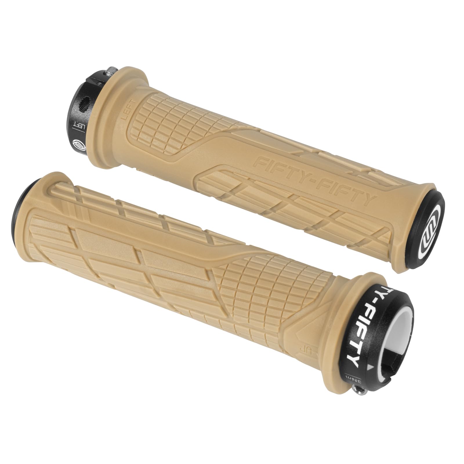 FIFTY-FIFTY Mountain Bike Handlebar Grips, Single Lock-on MTB Grips, Comfortable and Lock On, Non-Slip Bicycle Handle