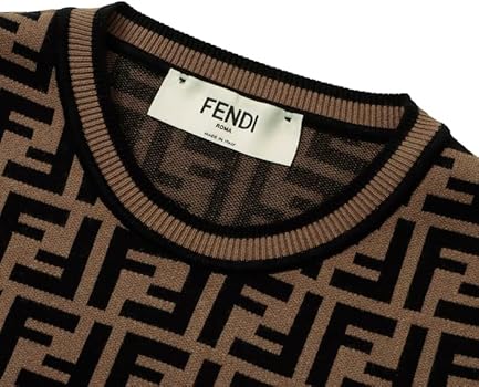 Amazon | [フェンディ] ニット 半袖 セーター FFロゴ ズッカ柄