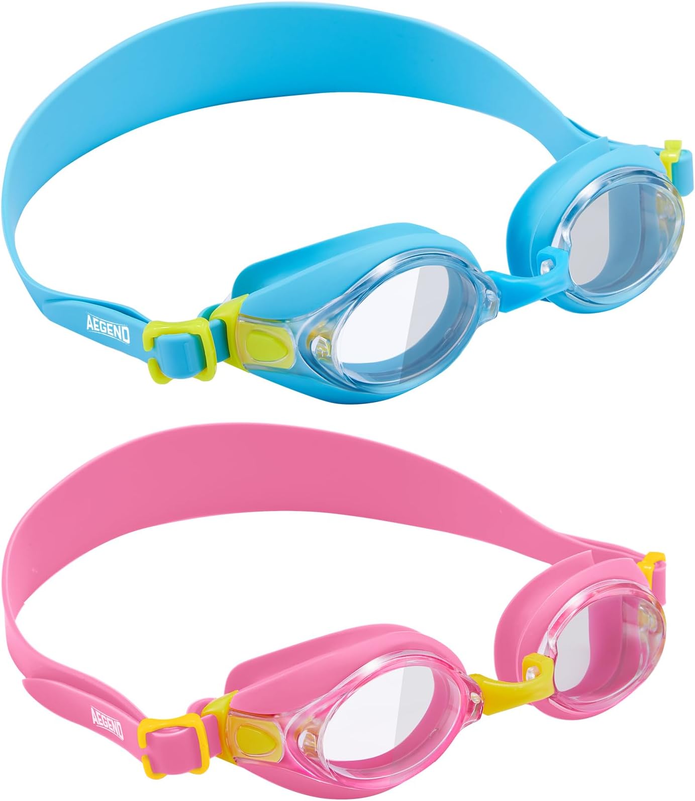 AegendKids Swim Goggles 2 Pack for Child/Toddler/Boys/Girls/Teens, No-leaking Waterproof Swimming Goggles for 3-12