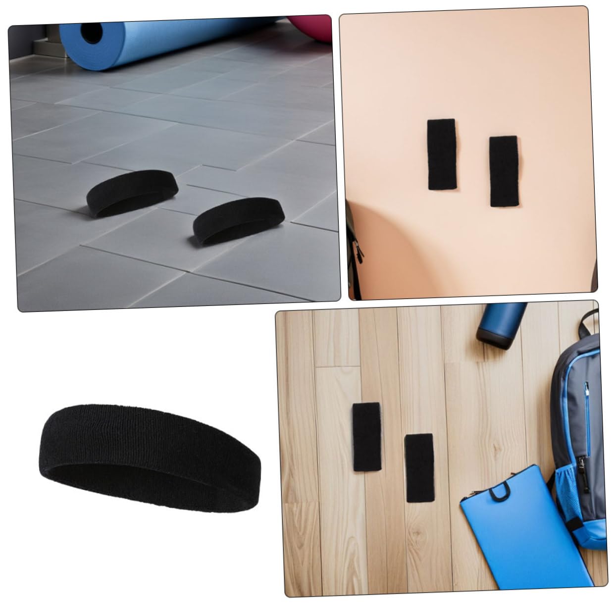 Diadema Deportiva Absorbente de Sudor Negra 10 Piezas Algodón