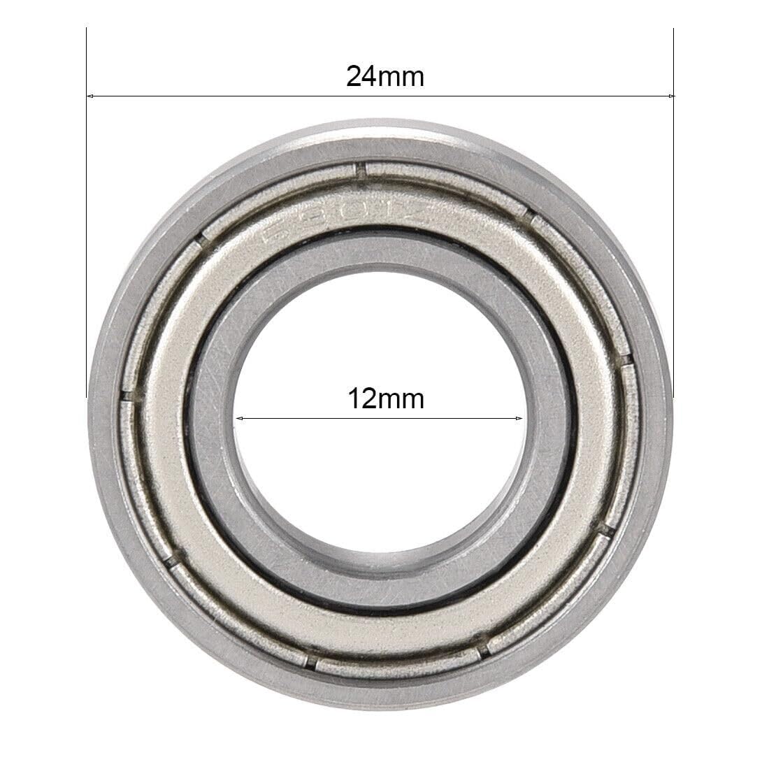 10 pièces roulement à billes gorge profonde 6901Z bouclier unique 12mm x 24mm 6mm en acier chromé