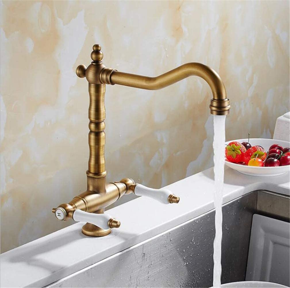 Robinet de cuisine mitigeur pivotant 360° laiton noir or et salle de bain monotrou