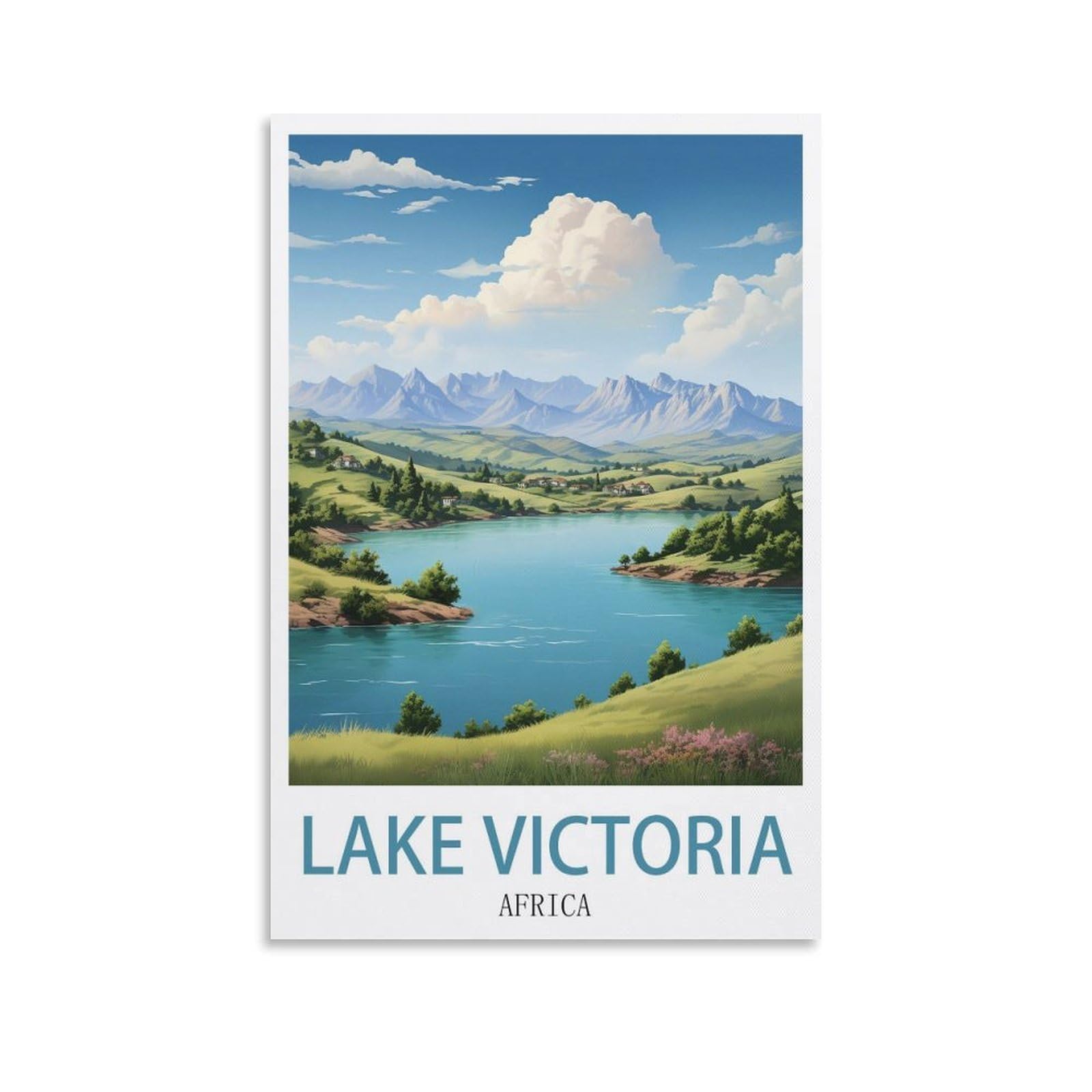 EZMLFA 5D Diamond Painting Kits for Adults,Lake Victoria,DIY Full Round Drill Diamond Dot Gem Art Kits for Adults,Crafts for Decor 40x50cm