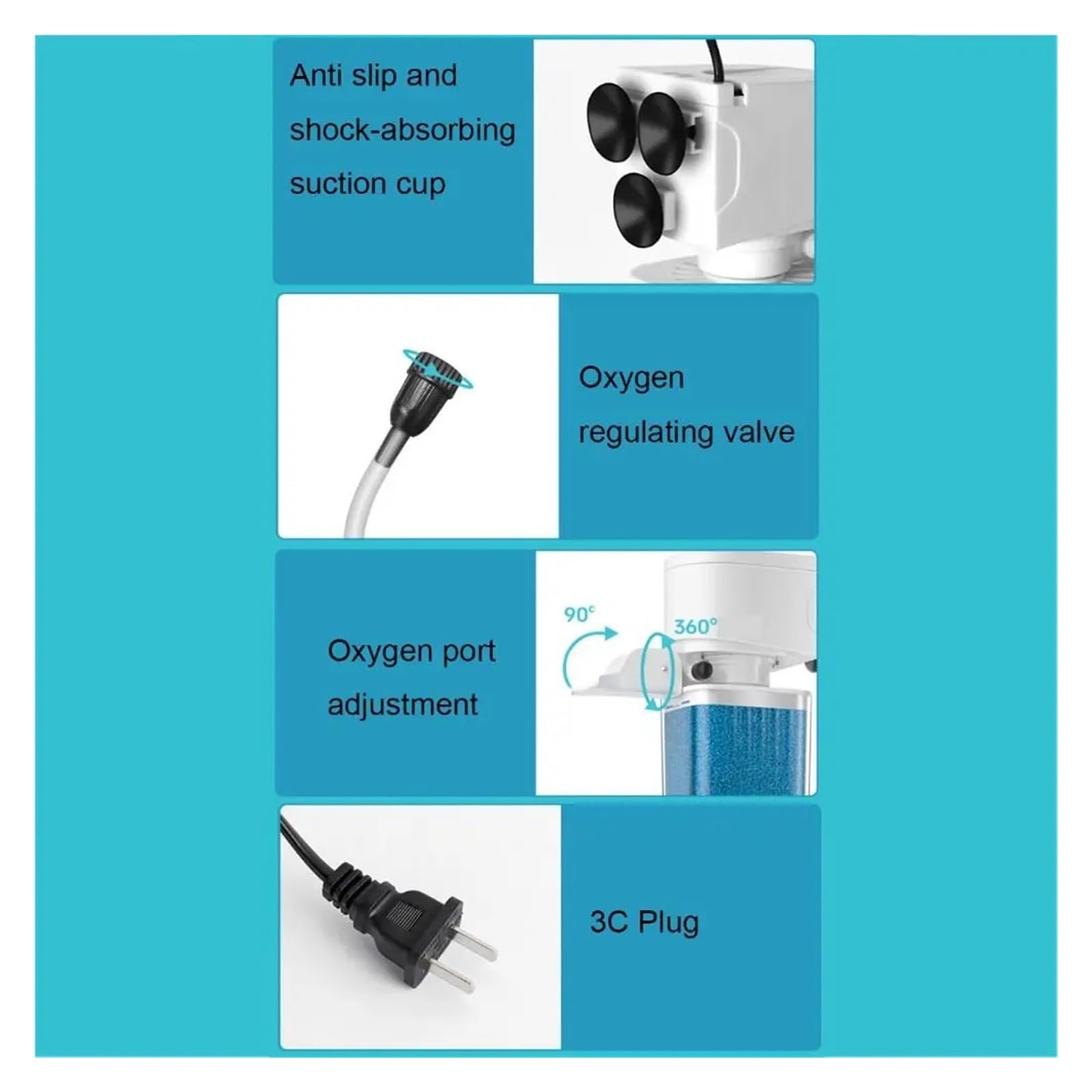 Aquarium-Innenfilter, 35 W, stumm, Aquarium, Tauchfilter, Kunststoff, integrierte Wasserreinigung, abnehmbare Umwälzpumpe, Sauerstoffversorgung