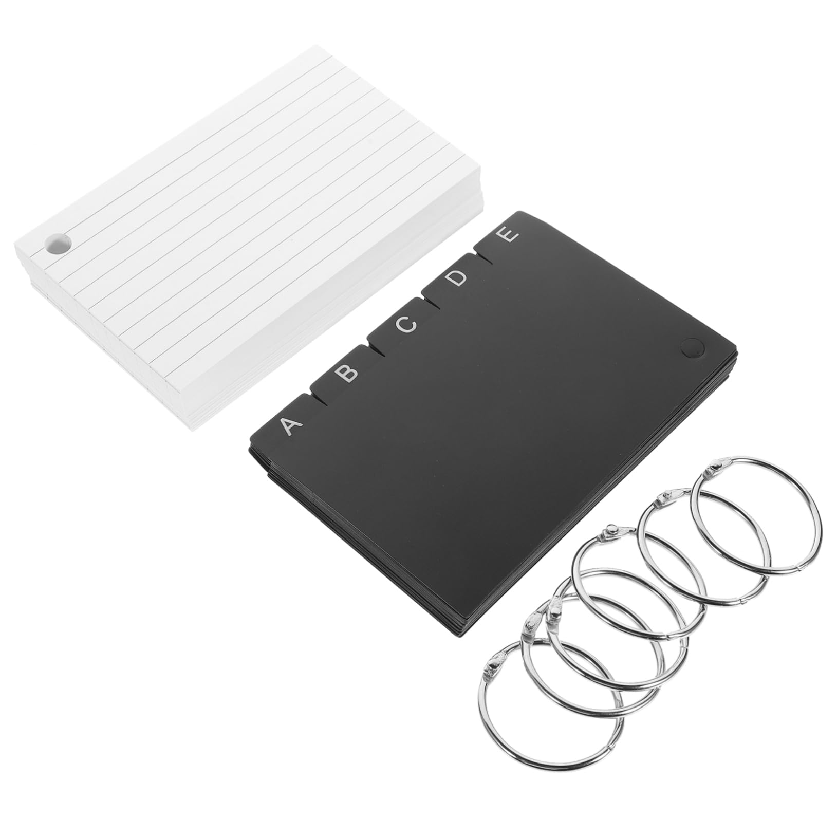HOMSFOU 5 Juegos Marcador de tarjetas de índice señal aglutinante de tarjeta índice index tarjetas en de bricolaje tarjetas de palabras portátiles Acero inoxidable
