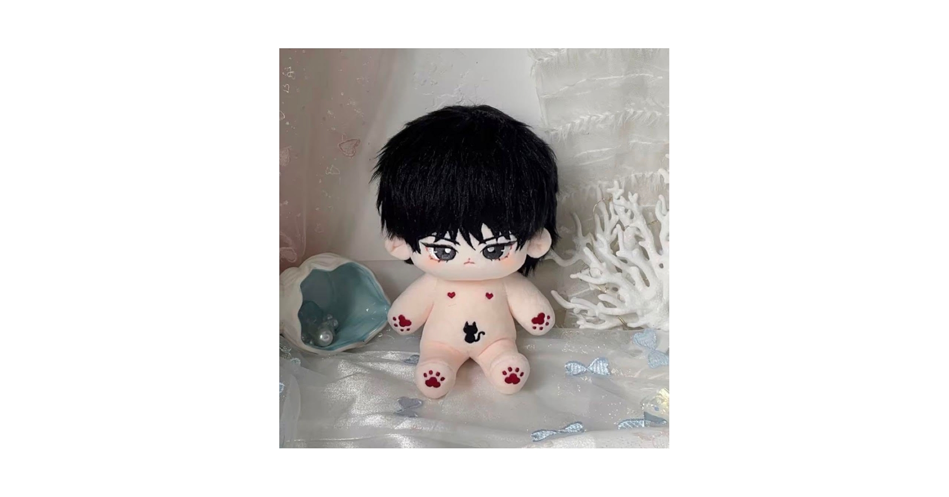 Amazon.co.jp: 20cm大な可愛い着せ替えぬいくるみ黒髪黒目天才くん